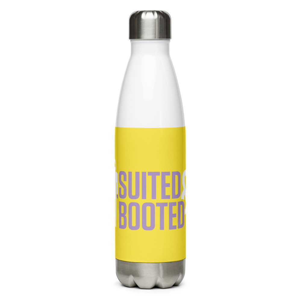 Suited and Booted Purple and White Stainless Steel Water Bottle