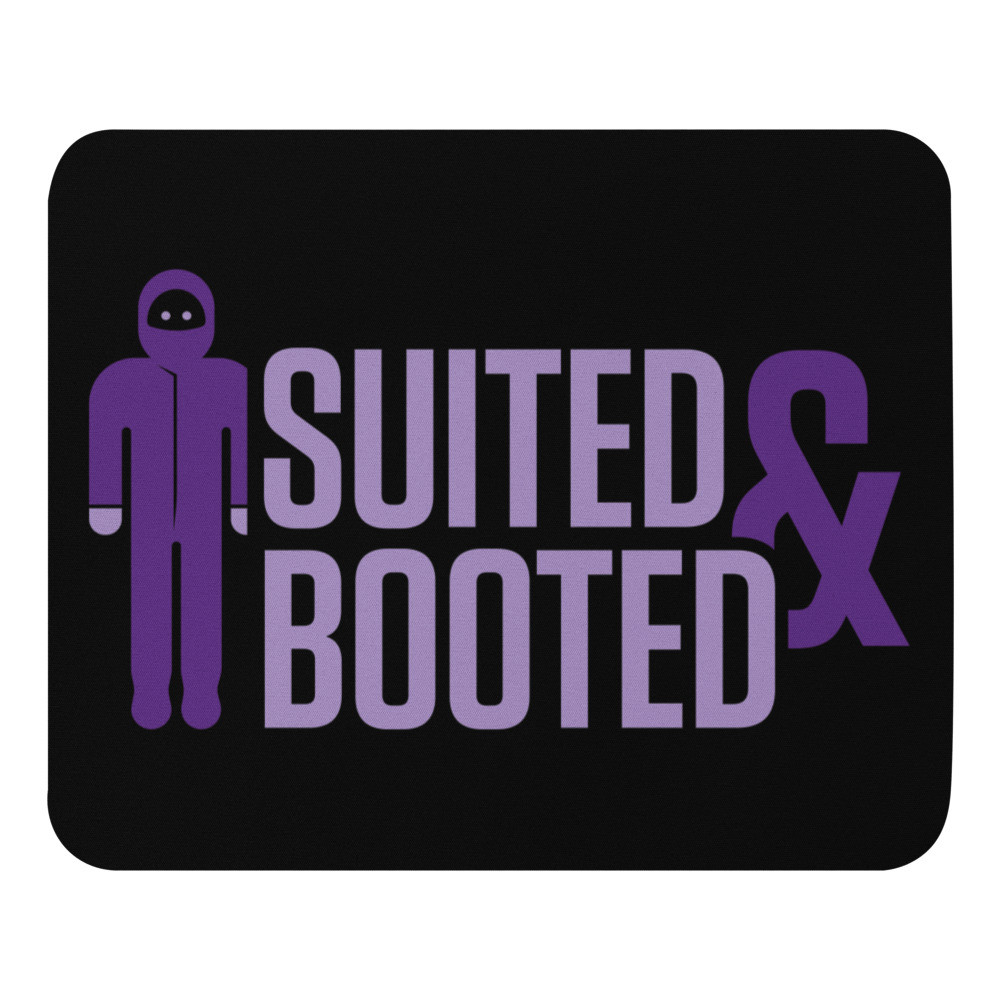 Suited and Booted Purple Mouse Pad