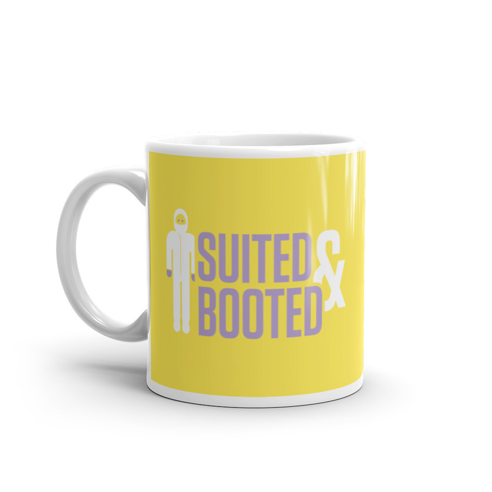 Suited and Booted Purple and White Mug