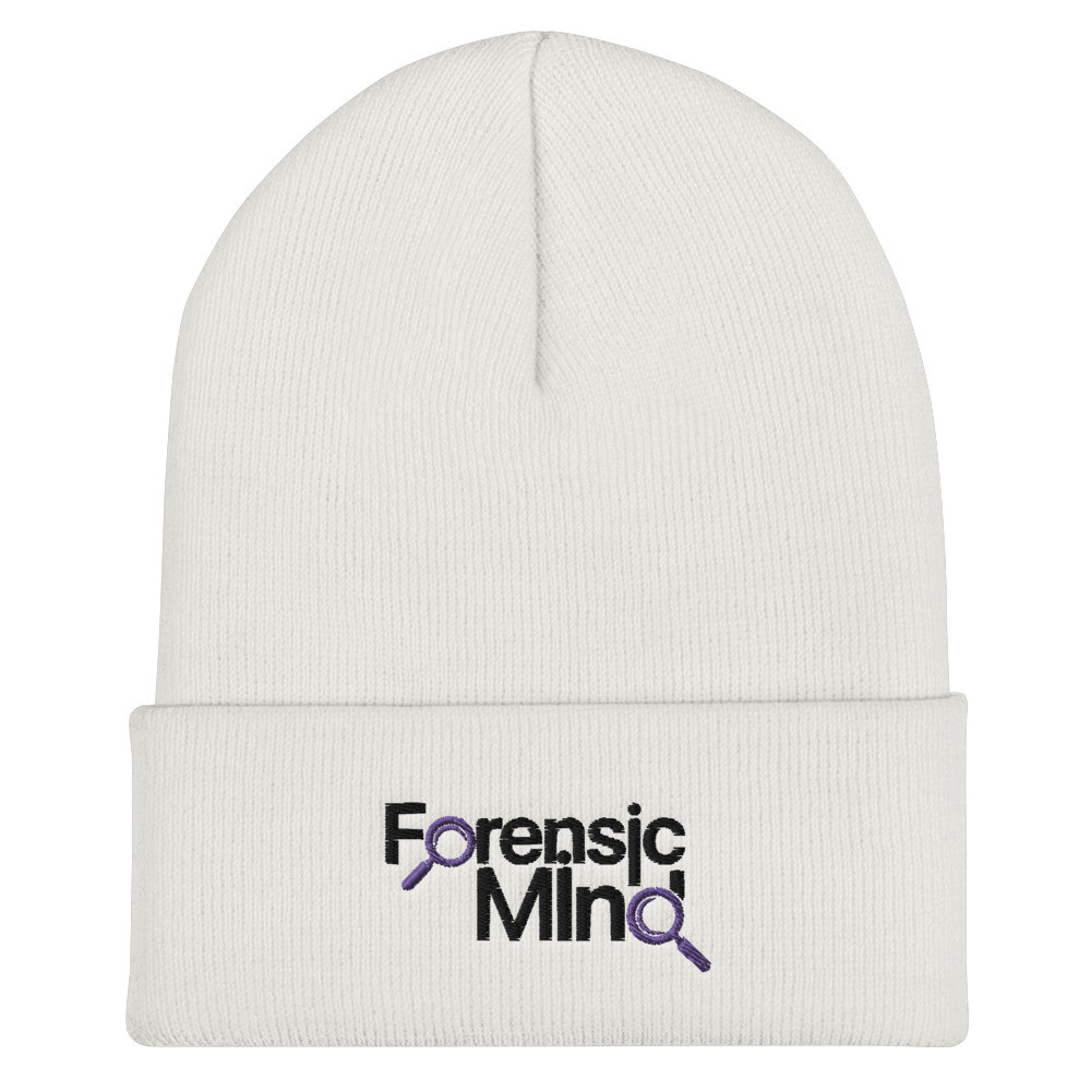 Forensic Mind Black and Purple Embroidered Cuffed Beanie