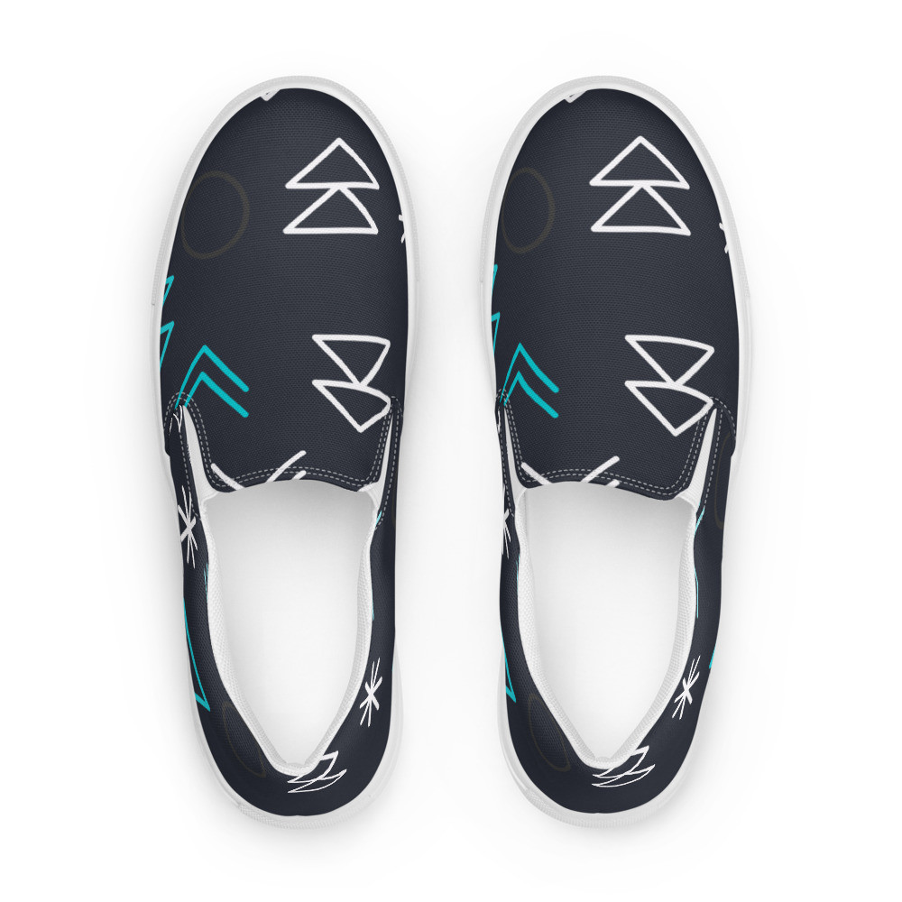 Abstract Geometric Pattern Women’s Slip-on Canvas Shoes