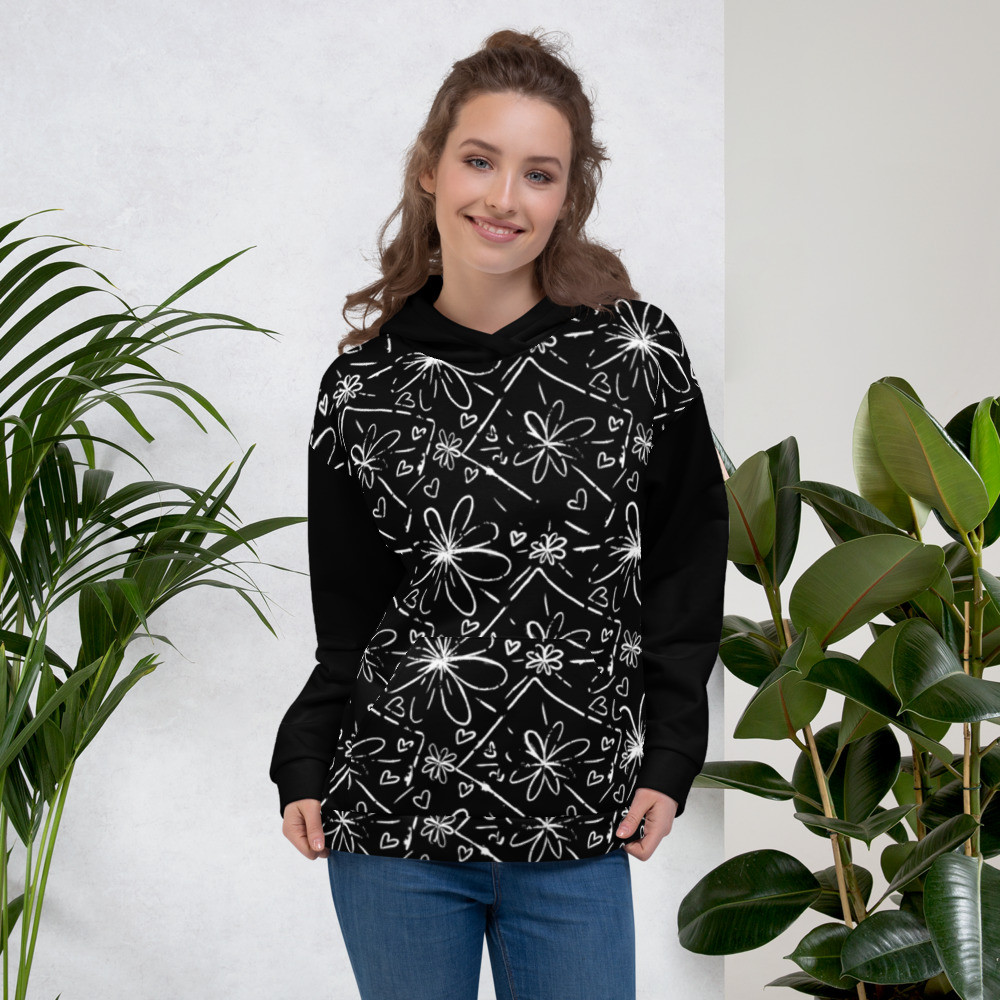 Black & White Abstract Unisex Hoodie