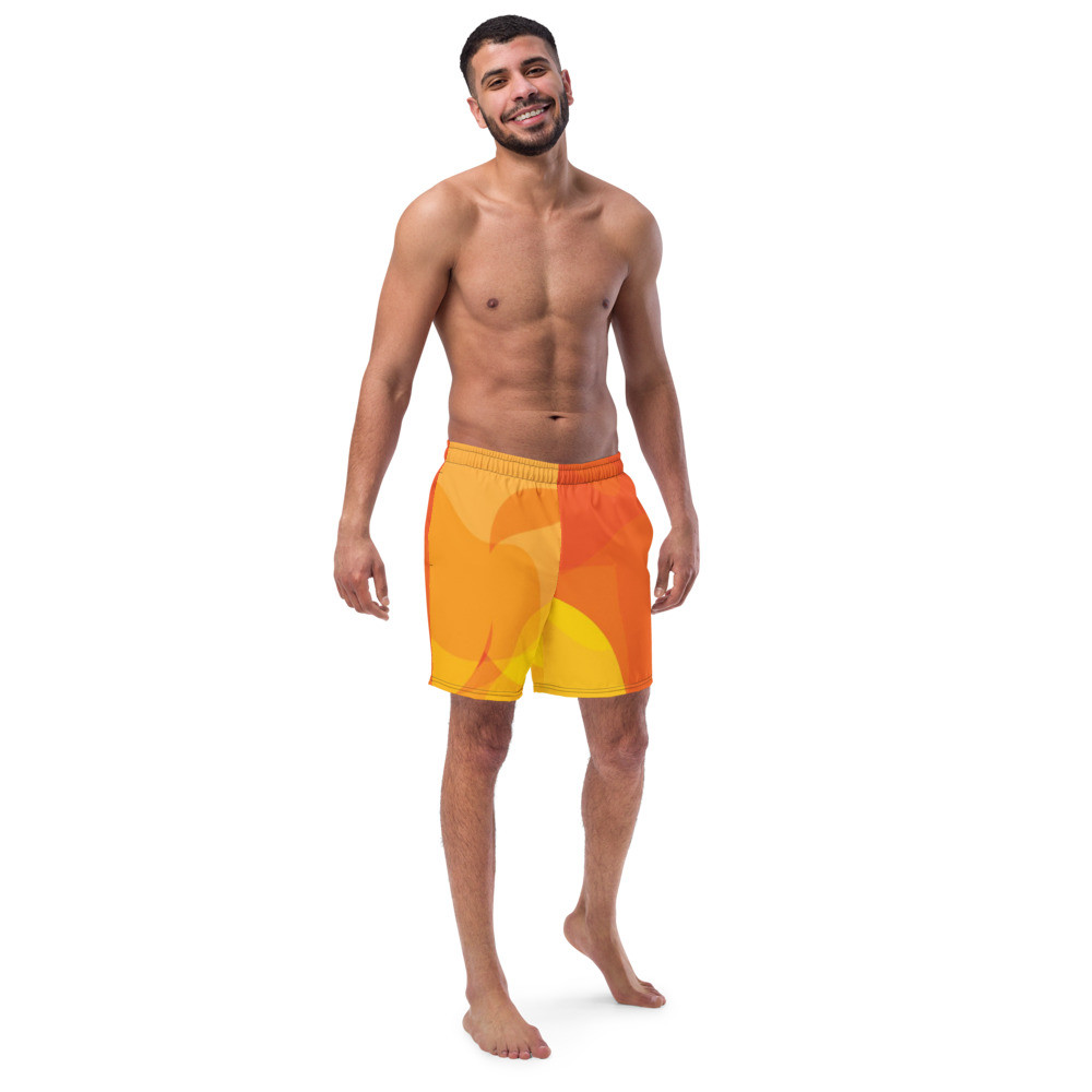 Abstract Orange Men's Swim Trunks