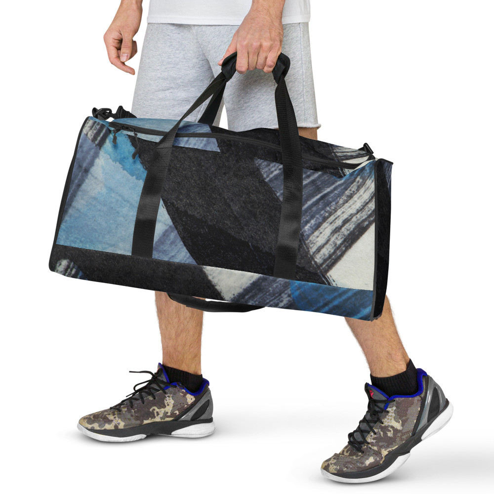 Black & Blue Grunge Duffle bag
