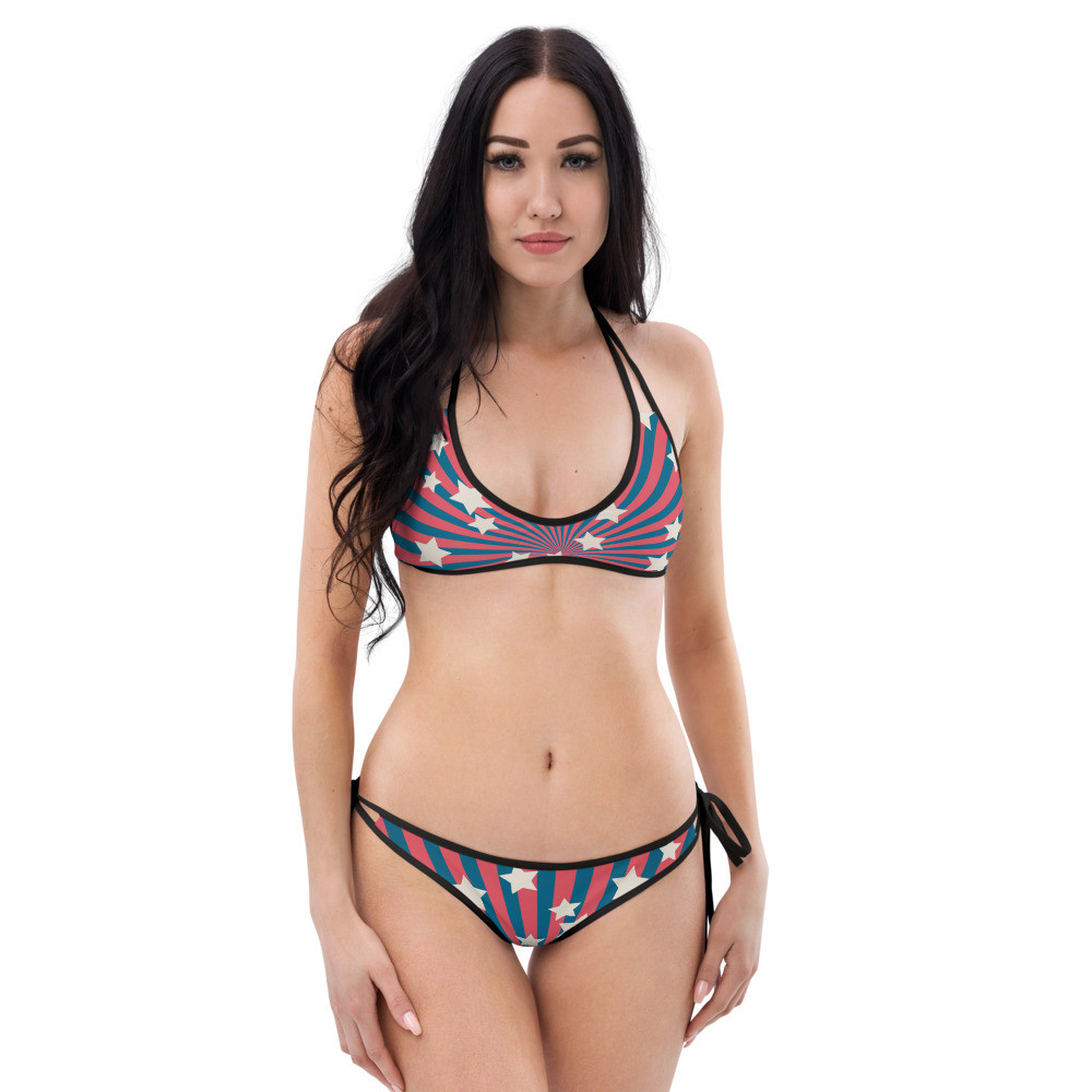 Red White & Blue With Stars Bikini