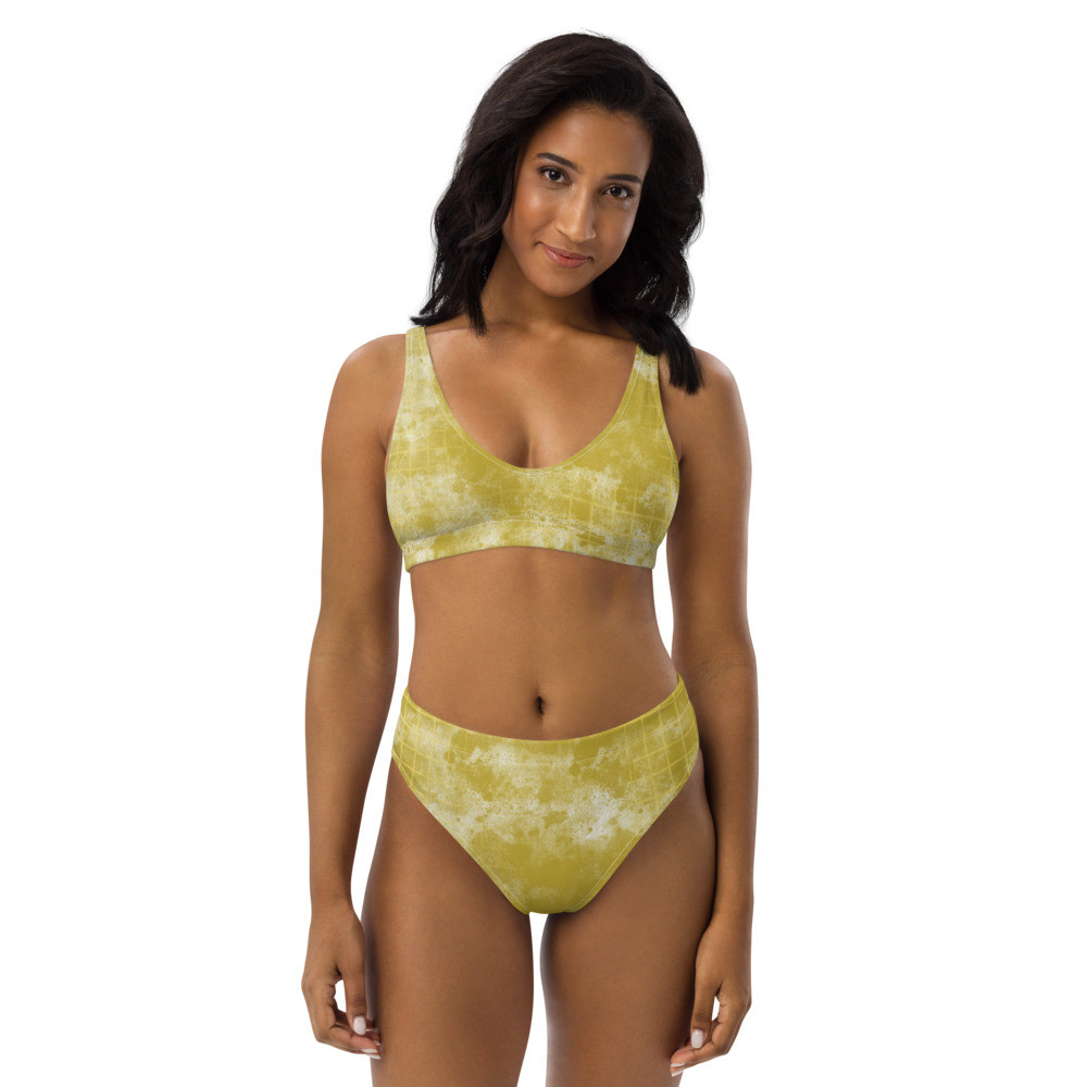 Mustard Colored Streetwear Design Recycled high-waisted bikini
