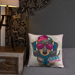 Cool Boy Dachsie Throw Pillow