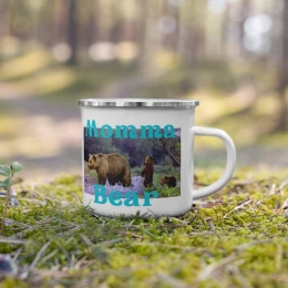 Momma Bear & Cubs - Enamel Mug