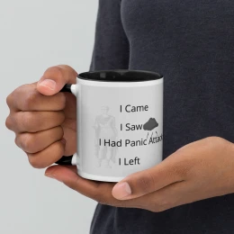 Artee Goods Quotation, (almost) I Came I Saw I Had Panic Attack I Left - Mug with Color Inside