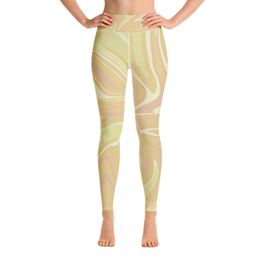 Yoga Leggings for Women, High Waisted Yoga Leggings - GOLDEN SWIRL LEGGINGS