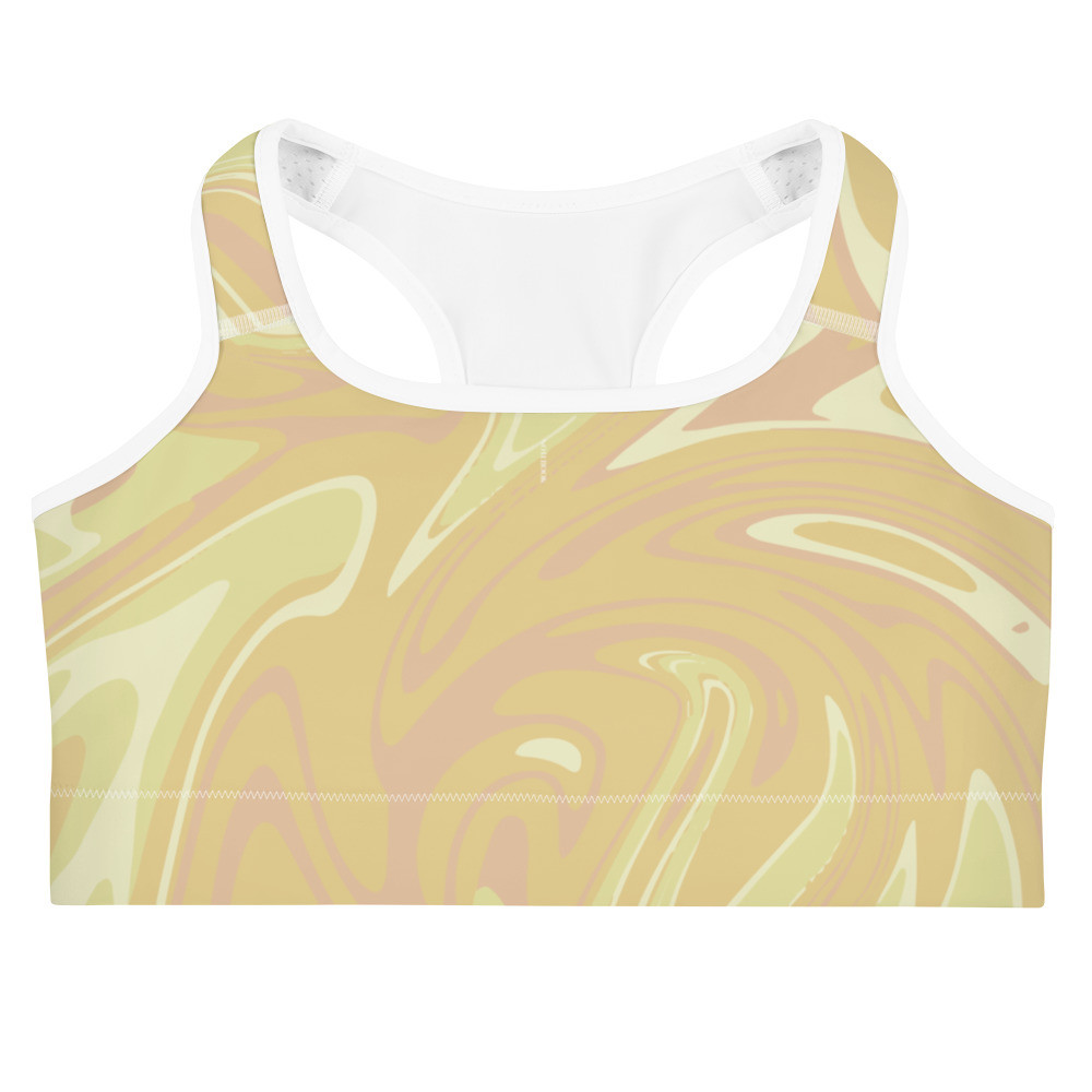 Sports Bras for Yoga, Yoga Sports Bra, Sports Bra Active Wear, Yoga Bra - GOLDEN SWIRL SPORTS BRA