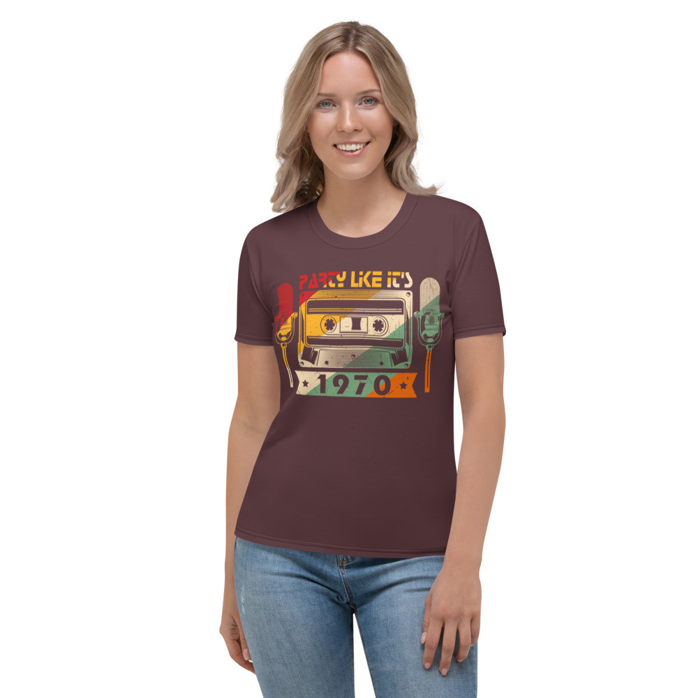 70s Summer Top, 70s Music Tshirt, Retro Summer Tshirt for Her- PARTY LIKE IT'S 1970 TEE (CAB SAV)
