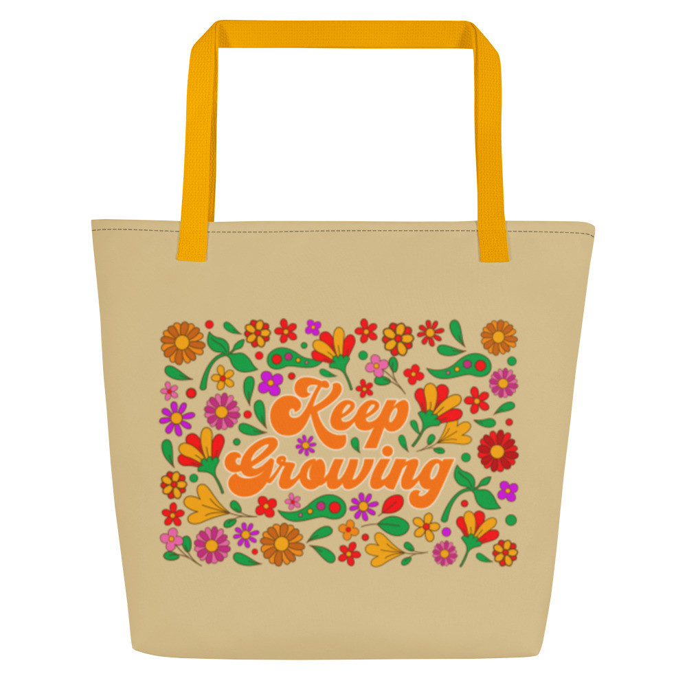 Retro Totes for Women, Summer Beach Bags for Women, Retro Summer Bag - KEEP GROWING TOTE (NEW ORLEANS)
