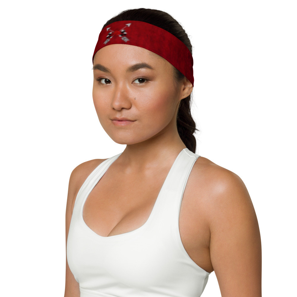 Yoga Running Headbands, Yoga Hairband, Sports Hair Band, Sport Headband - RED ROSE HEADBAND