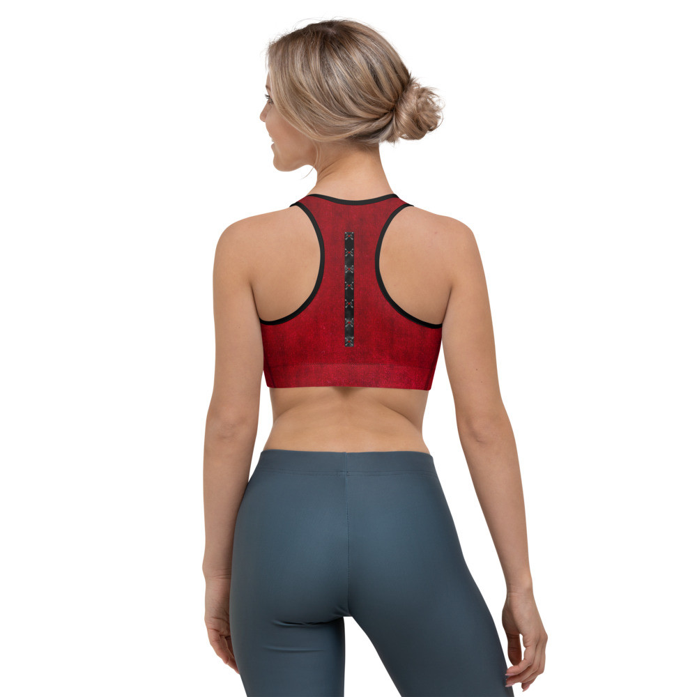 Sports Bras for Yoga, Yoga Sports Bra, Sports Bra Active Wear, Yoga Bra - RED ROSE SPORTS BRA