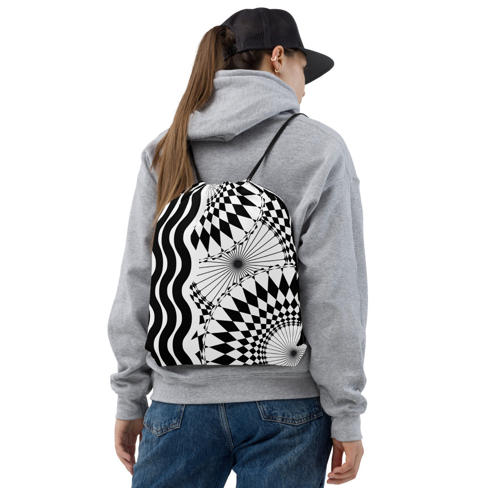 Drawstring Beach Bag, Gym Drawstring Bag, Drawstring Yoga Bag - BE OUTRAGEOUS BAG