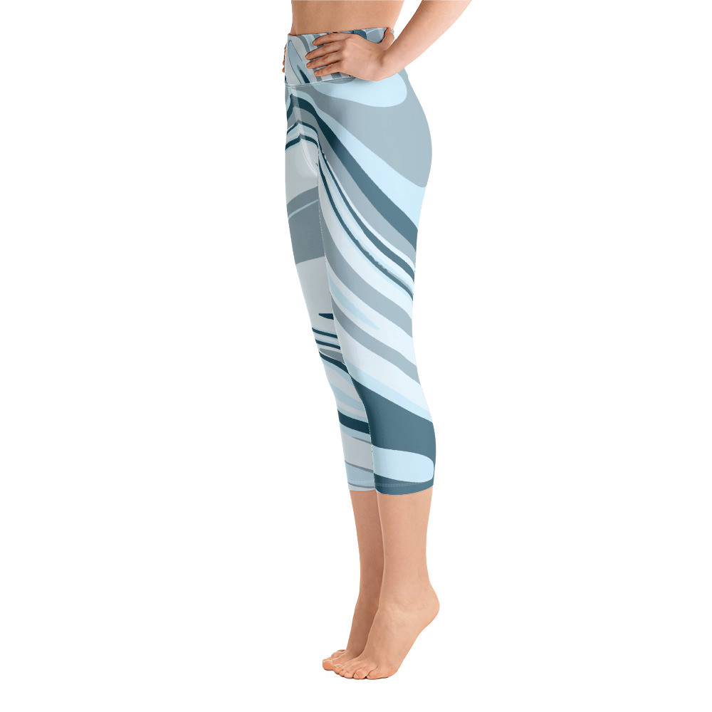 Yoga Capri Leggings for Women, High Waisted Yoga Capri - BLUE CADENCE CAPRI