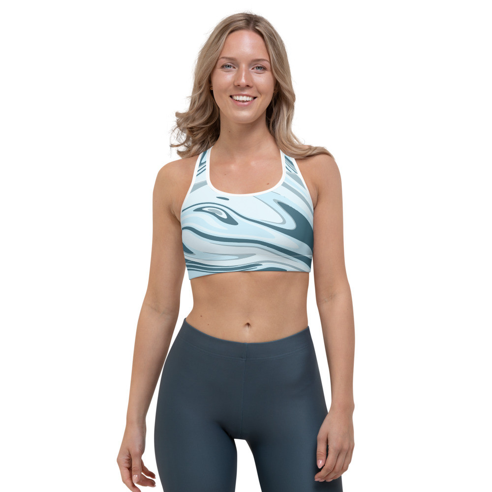 Sports Bras for Yoga, Yoga Sports Bra, Sports Bra Active Wear, Yoga Bra - BLUE CADENCE SPORTS BRA