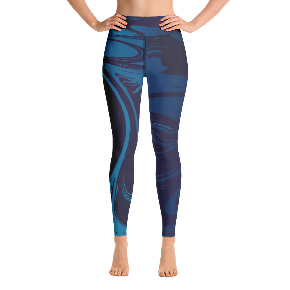Yoga Leggings for Women, High Waisted Yoga Leggings - BLUE MIDNIGHT LEGGINGS