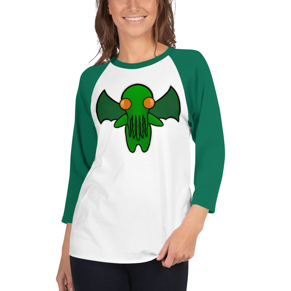 Crypto Baby "Cthulhu" 3/4 sleeve raglan shirt