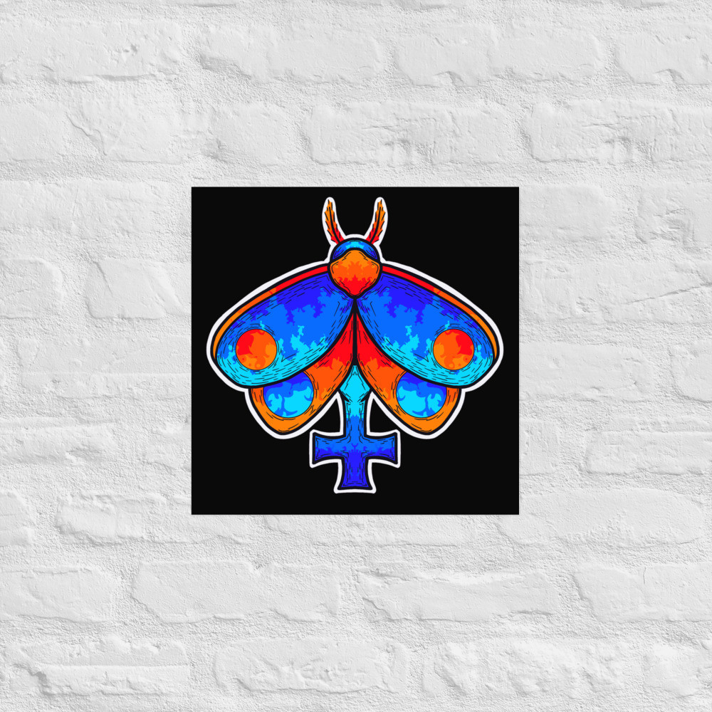 Flame Cross Moth Poster