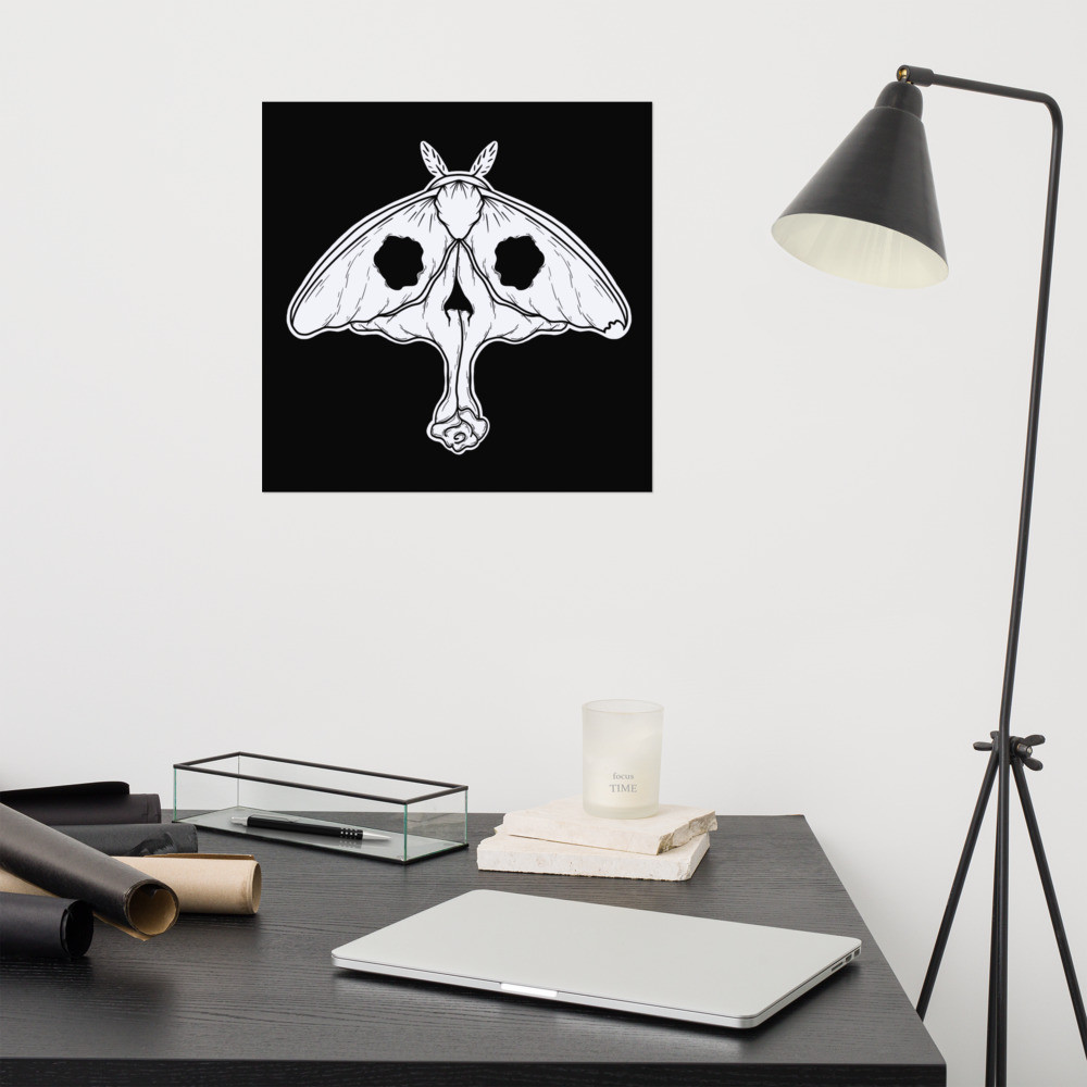 Skull Rose B/W Poster