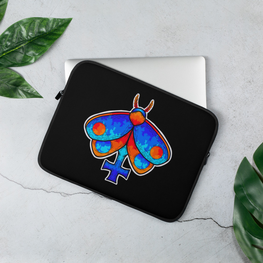 Flame Cross Moth Laptop Sleeve