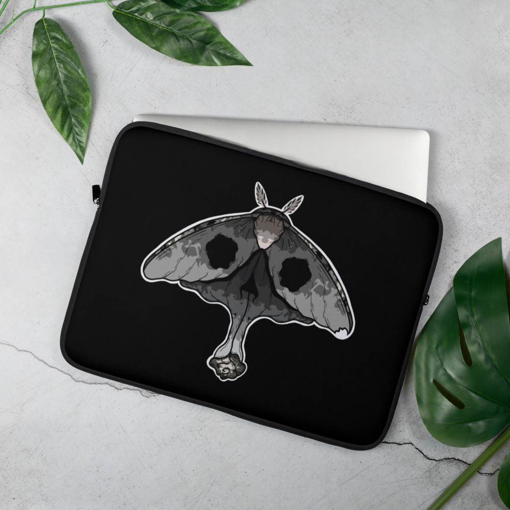 Skull Rose Moth Laptop Sleeve