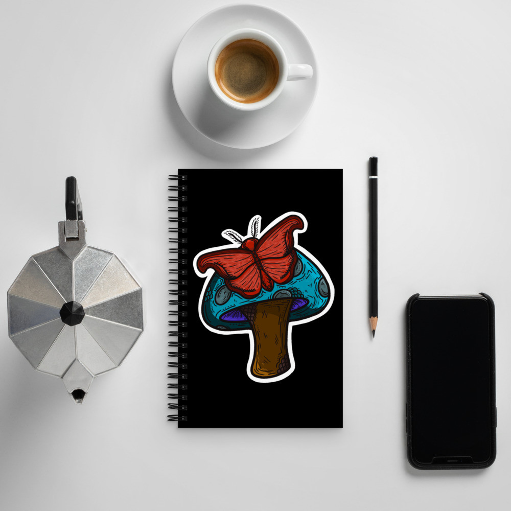 Wonderland Shroom Spiral notebook