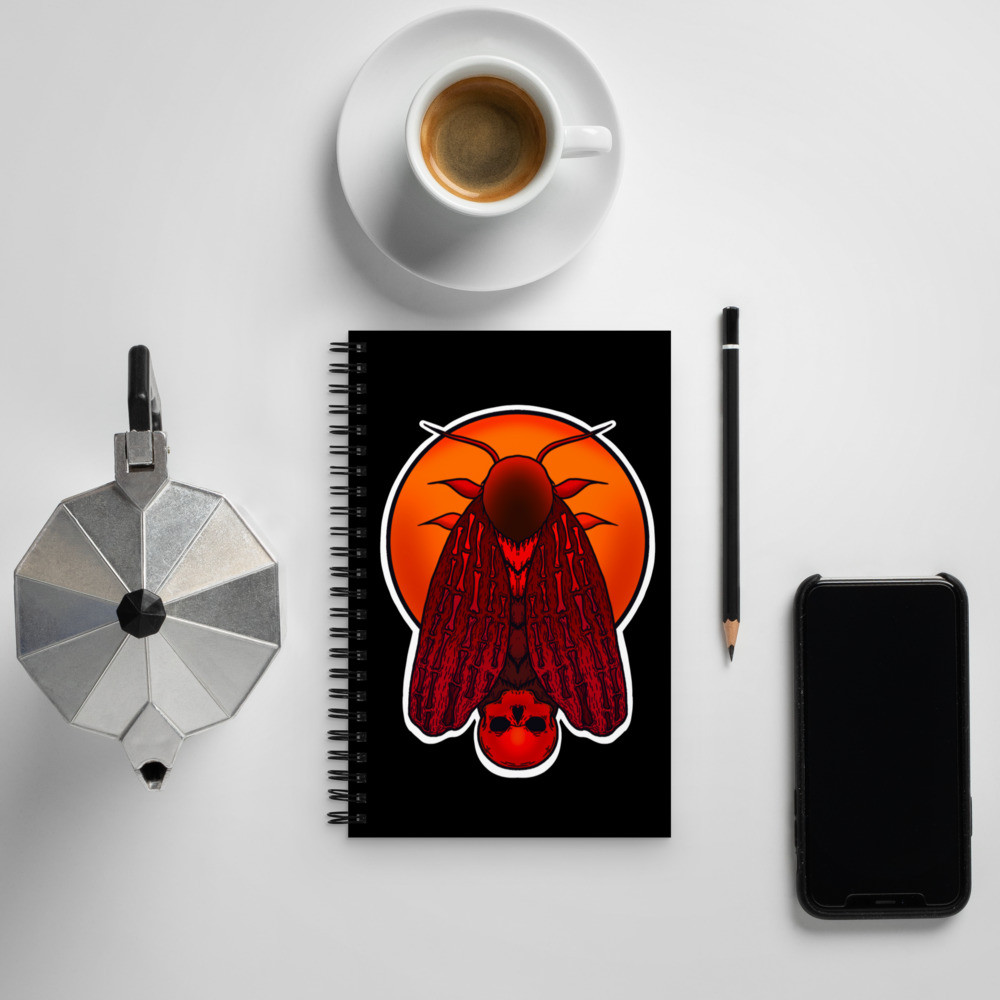 Skull Moth Spiral notebook