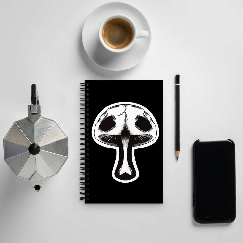 Skull Shroom Spiral notebook