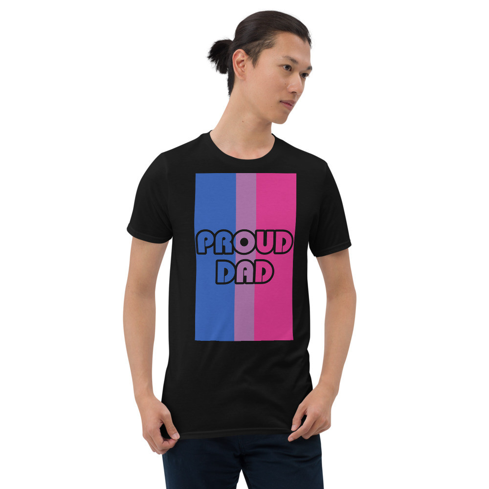Proud Dad T-Shirt With Bisexual Flag