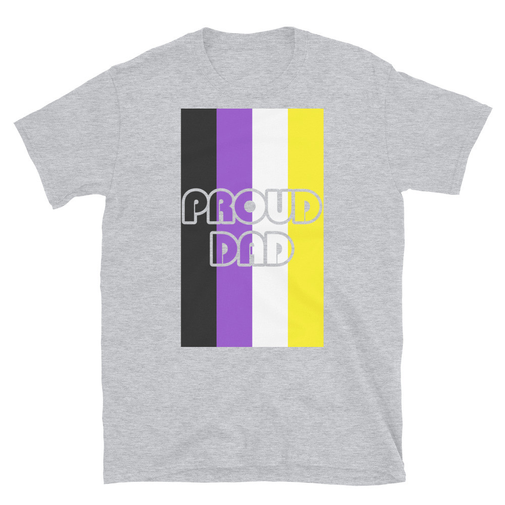 Proud Dad T-Shirt With Non-Binary Flag