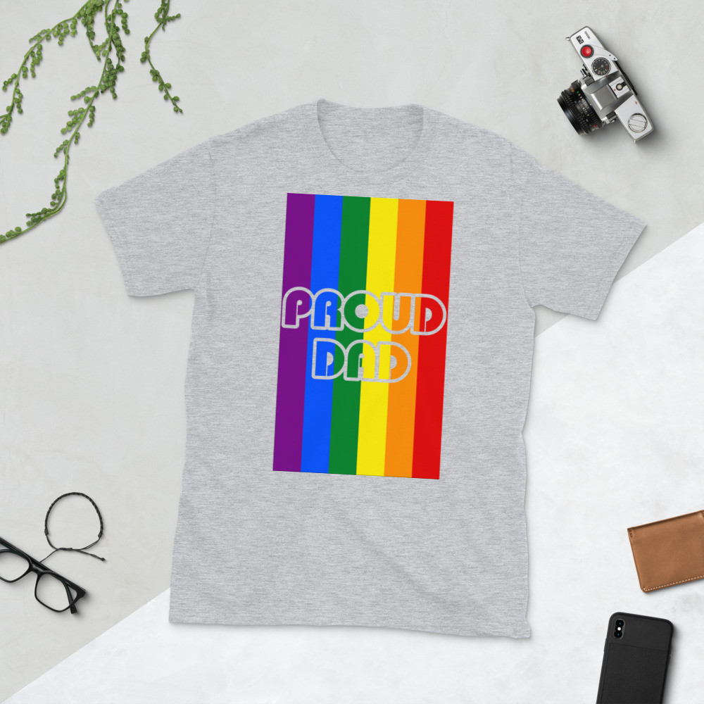 Proud Dad T-Shirt With Pride Flag