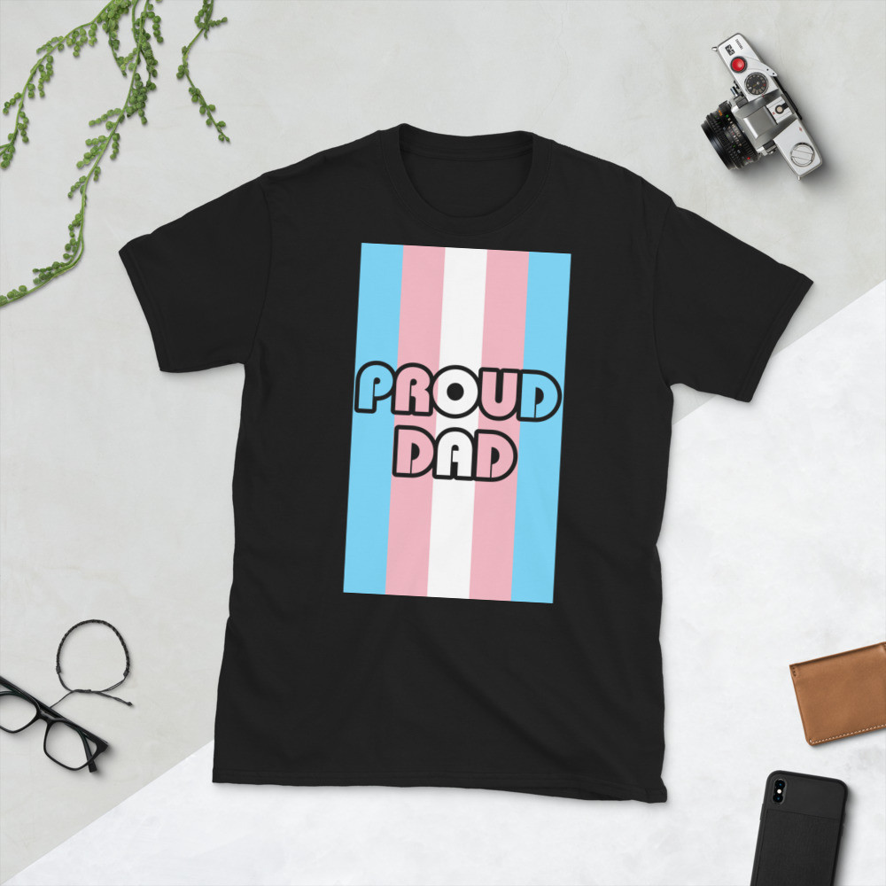 Proud Dad T-Shirt With Transgender Flag