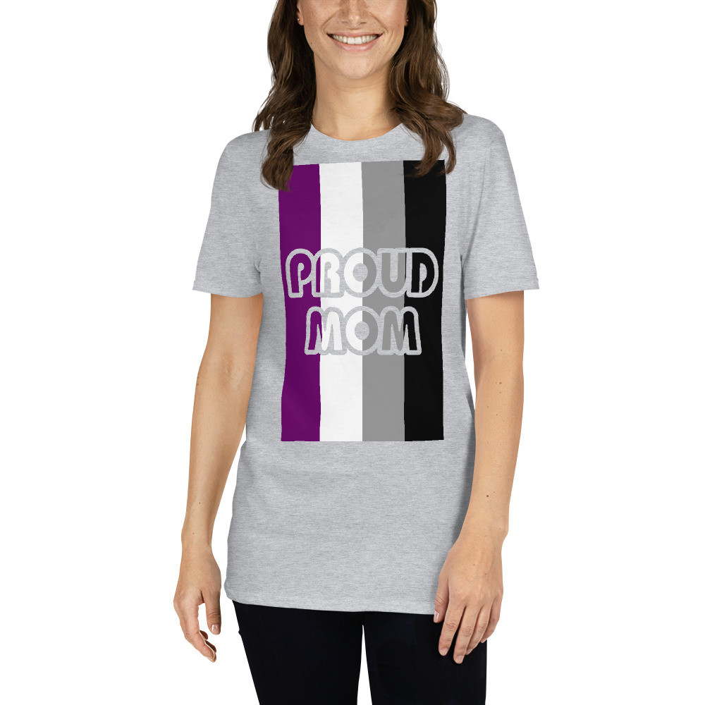 Proud Mom T-Shirt With Asexual Flag