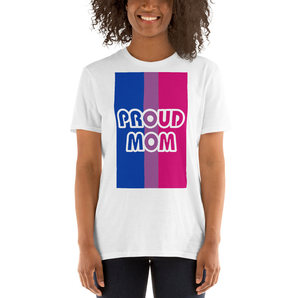 Proud Mom T-Shirt With Bisexual Flag