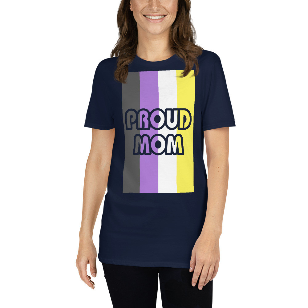 Proud Mom T-Shirt With Non-Binary Flag