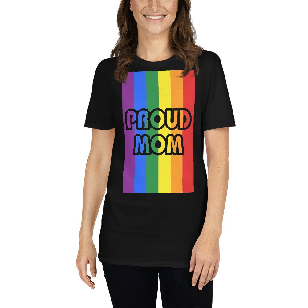 Proud Mom T-Shirt With Pride Flag
