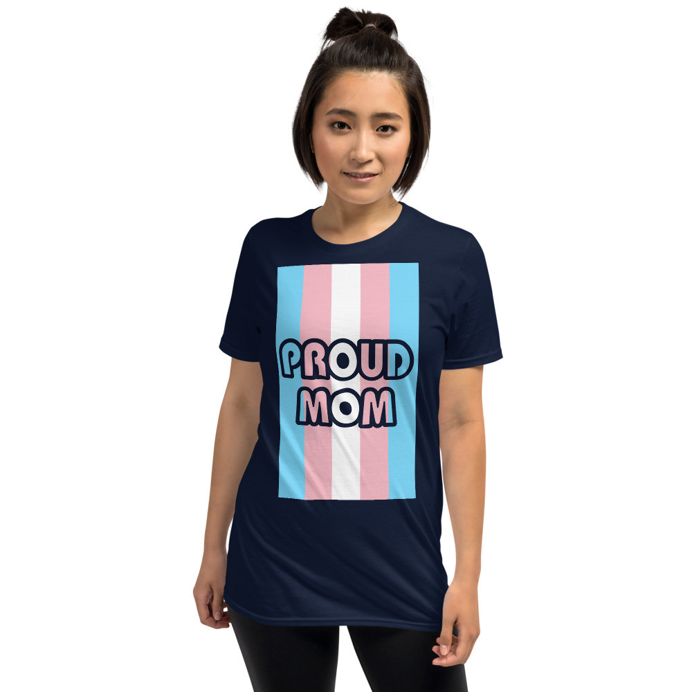 Proud Mom T-Shirt With Transgender Flag