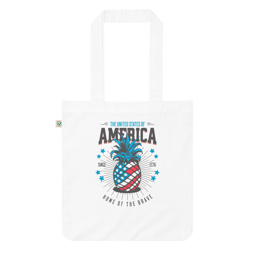 American Pineapple - The United States Of America Organic fashion tote bag