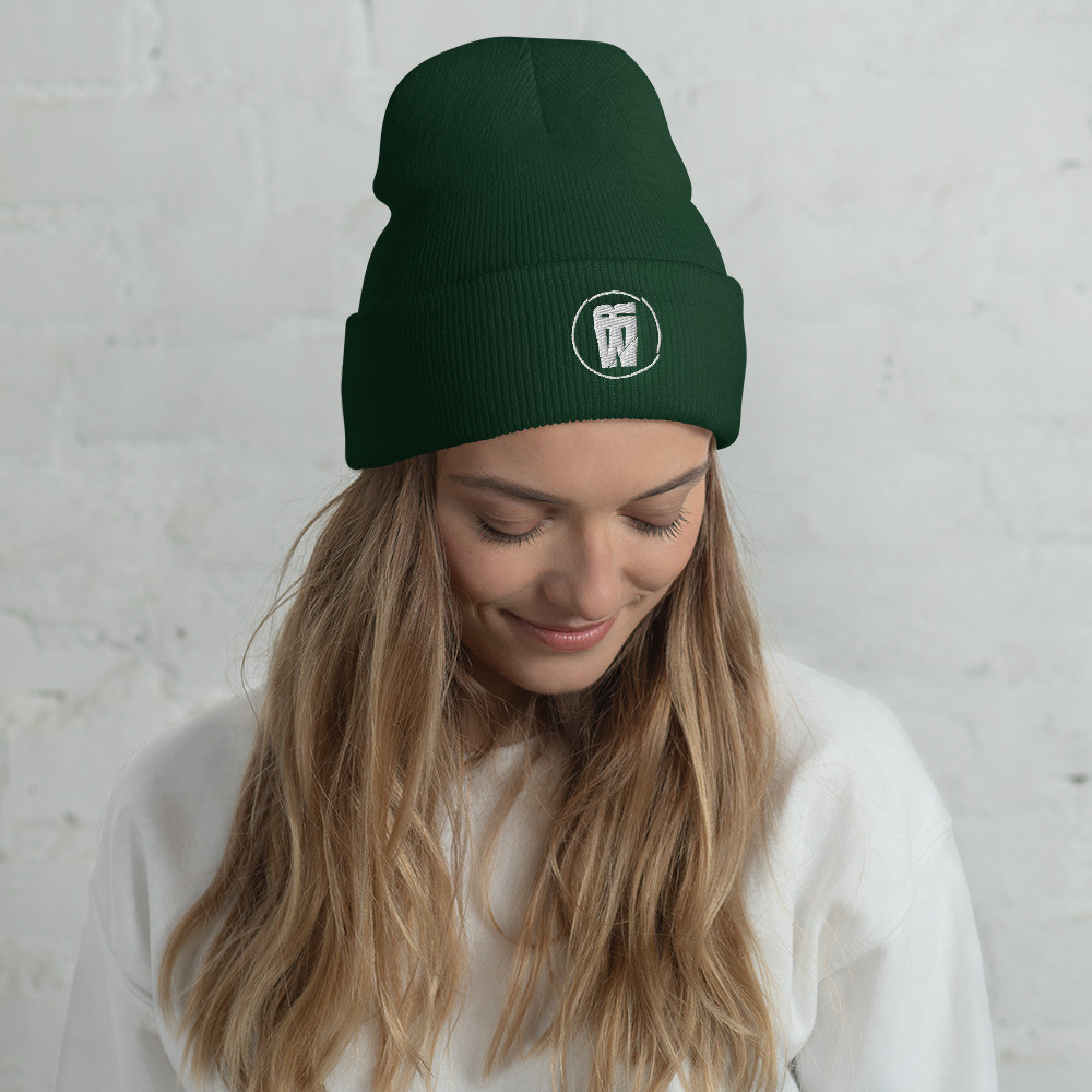 WR logo White Cuffed Beanie