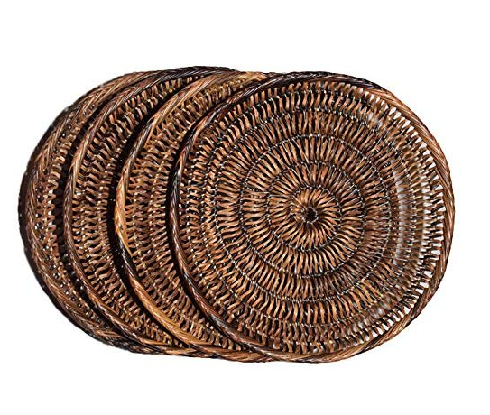 10''  Paper Plate Holder - Handcrafted Bamboo Set of 4 