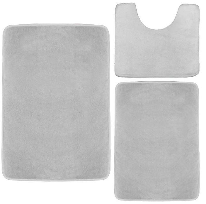 Memory Foam Bath Mat 3 Piece Set 