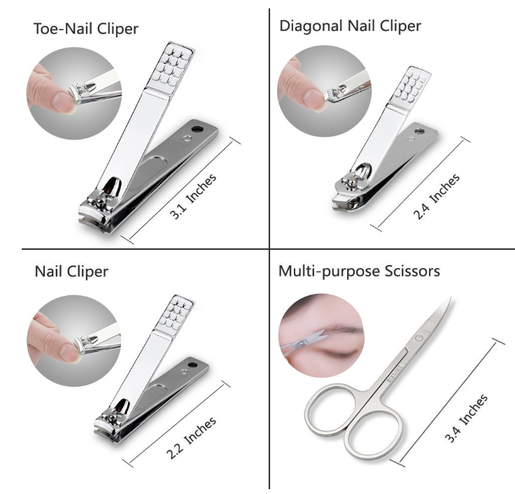  Professional Nail Care kit Manicure Grooming Set with Travel Case(Rose Gold)