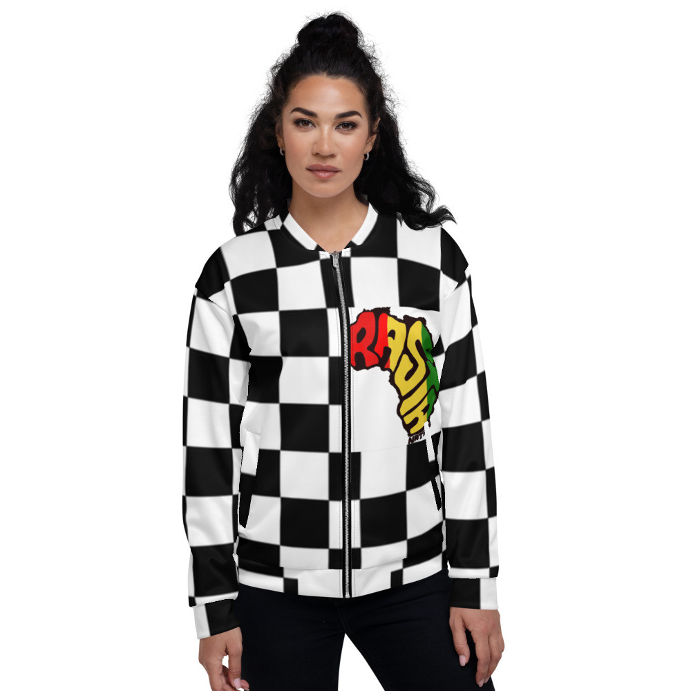 RB Rasta Nation Checker Unisex Bomber Jacket