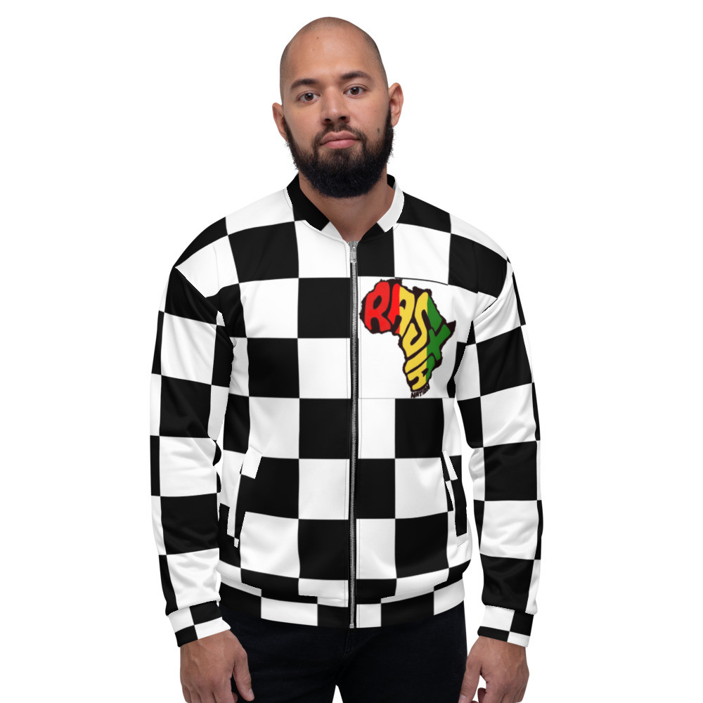RB Rasta Nation Checker Unisex Bomber Jacket