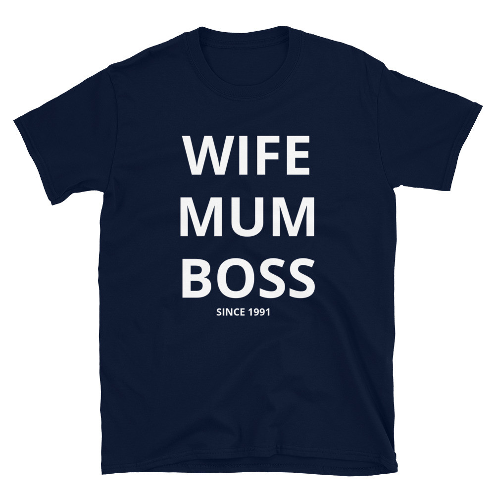 Wife Mum Boss Short-Sleeve T-Shirt (Personalised Date)