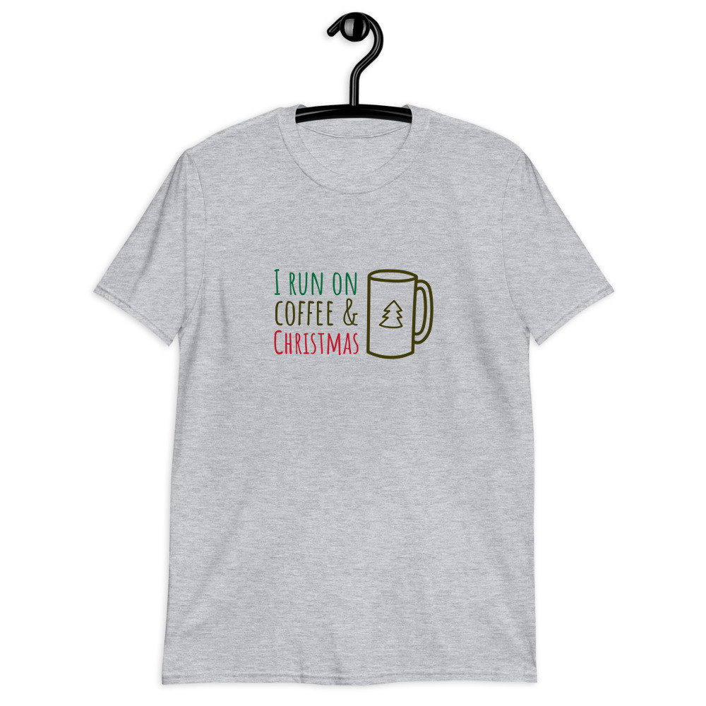 Run On Coffee And Christmas Short-Sleeve T-Shirt