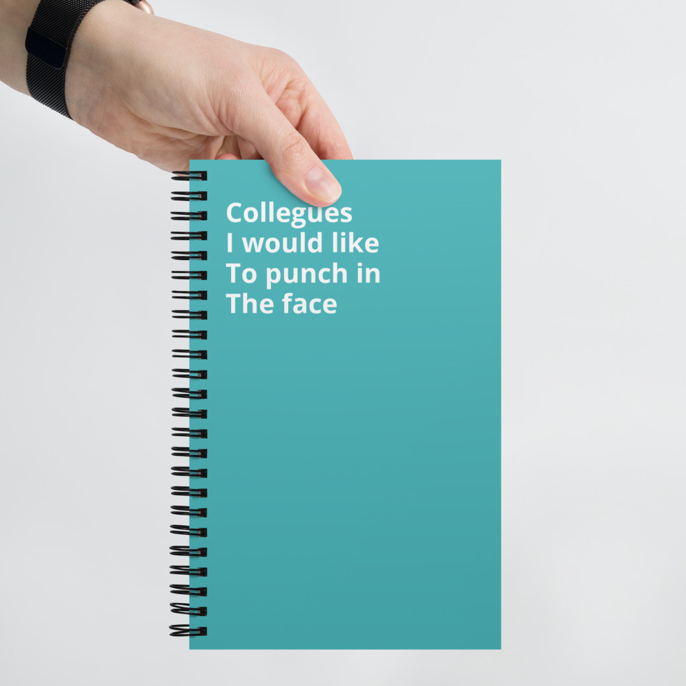 Collegues I Would Like To Punch In The Face Spiral notebook
